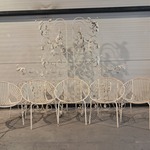 Brocant smeedijzeren sierhekwerk & stoelen