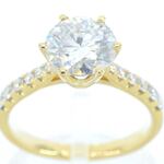 Gouden ring met een briljant geslepen natuurlijke diamant van 3.00 car