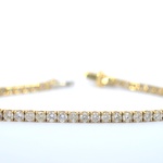 Gouden tennisarmband met natuurlijke briljant geslepen diamanten