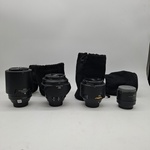 4x Camera lens, Nikon, O.a. AF-S Micro Nikkor 105mm 1:2.8G ED VR