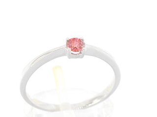 Witgouden ring met roze diamant (gecertificeerd)