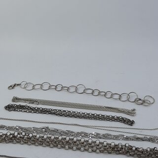 7x Zilveren ketting en 1x armband