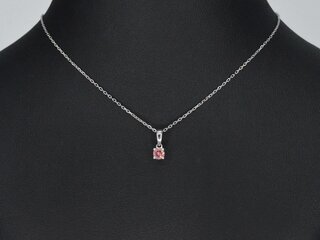 Witgouden halsketting met een roze diamant 0.20 carat