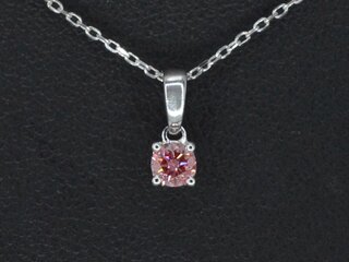 Witgouden halsketting met een roze diamant 0.20 carat