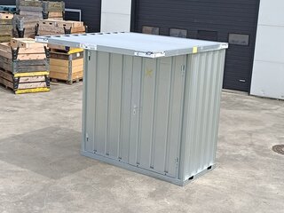 Opslagcontainer met afdak overkapping, bouwjaar 2023