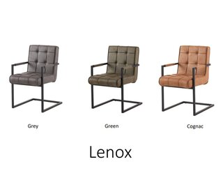 6x Lenox industriele eetkamer stoel, Grijs, 2024