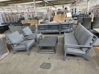 Aluminium loungeset 3 zitsbank, 2 stoelen, lage
