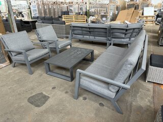 Aluminium loungeset 3 zitsbank, 2 stoelen, lage