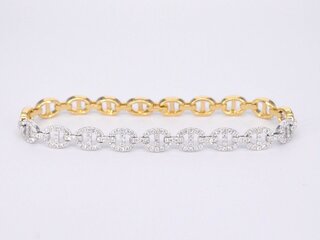 Gouden tennisarmband met diamanten schakels met 157 diamanten