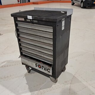 Gereedschapswagen met inhoud Sonic, zwart/zilver