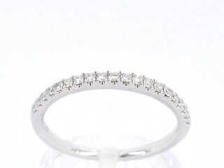 Witgouden rijring met briljant geslepen diamant