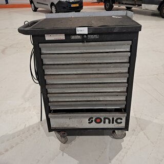 Gereedschapswagen met inhoud Sonic, zwart/zilver