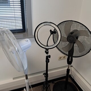 Led ringlicht met 2x ventilator