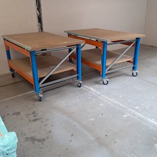 2x Verrijdbare werkbank