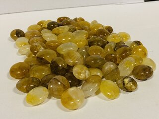 Ca. 100x Limoniet handsteen S, geel/bruin