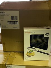 Ca. 100x Verpakkingen  a 40 stuks catering lepels, zwart / zilver