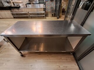 RVS werktafel verrijdbaar