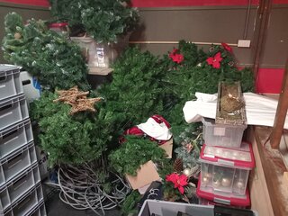 Partij divers kerstdecoratie materiaal