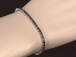 Witgouden armband met 7.00 carat zwarte Briljant geslepen diamanten