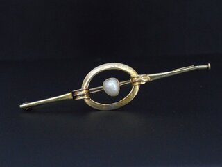 Gouden broche met orient parel