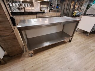 RVS werktafel verrijdbaar