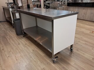 RVS werktafel verrijdbaar