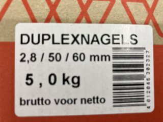 Partij Duplex nagels 2,8x50 60 60 dozen