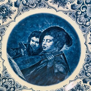Frans Hals - Delfts Blauw kunstwerk met certificaat - groot formaat