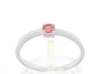 Witgouden ring met roze diamant (gecertificeerd)