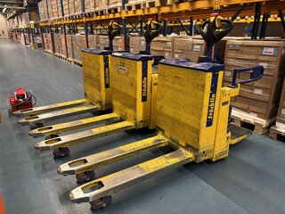 3x Elektropallettruck Stöcklin, EPD-P, geel/blauw