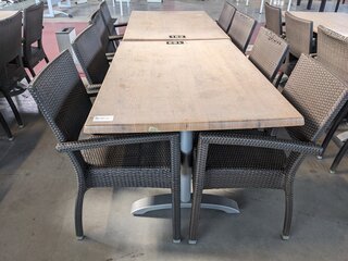 2x Terrastafel met 8x stoel