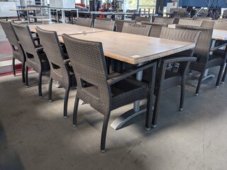 2x Terrastafel met 8x stoel
