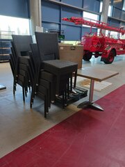 5x Terrastafel met 10x terras stoel