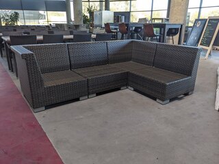 4 delige lounge set, bruin