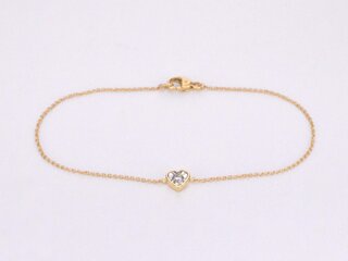 Gouden armband met diamanten hartje 0.10 carat