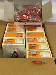 ca. 2400x RCA-Connector Male  Hirschmann, rood