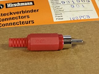 ca. 2400x RCA-Connector Male  Hirschmann, rood