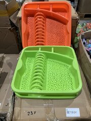 Ca. 23x Afwas Afdruiprek oranje en groen