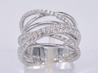 Witgouden design ring met diamanten