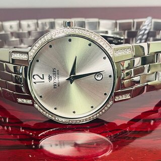 Heren diamanten horloge - Pryngeps klassiek Zwitsers merk