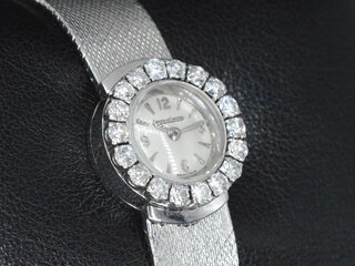 Witgouden Jaeger le Coultre dames horloge met diamanten