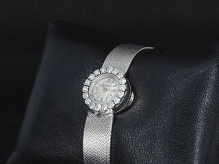 Witgouden Jaeger le Coultre dames horloge met diamanten