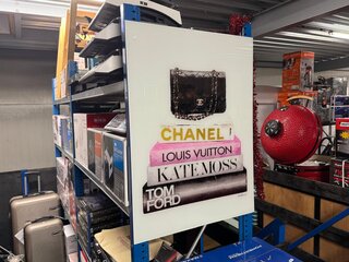 Glazen schilderij , Designer boeken/tas, zwart