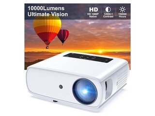 HOPVISION 1080p Full HD Beamer 10.000 Lumen Ondersteunt 4K Wit