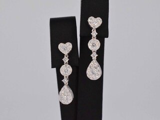 Witgouden diamanten oorhangers met diamanten 1.50 carat