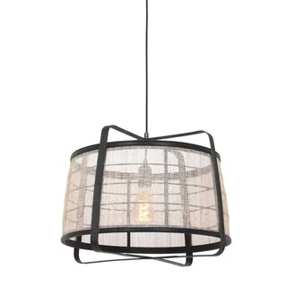 2x Hanglamp Capos 3511ZW zwart met jutte E27 fitting Anne light, zwart