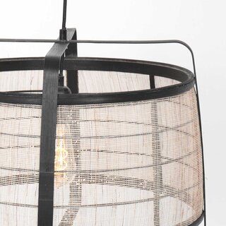 2x Hanglamp Capos 3511ZW zwart met jutte E27 fitting Anne light, Zwart