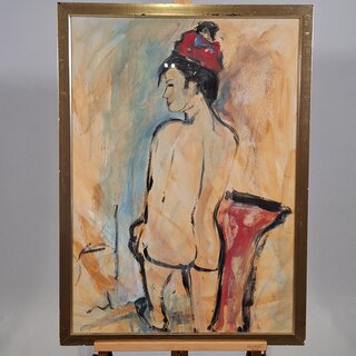 Acryl schilderij Maya Wildevuur (1944-2023), Naakt, bouwjaar 1995