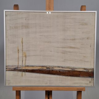 Kunstwerk Maya Wildevuur (1944-2023), Strandpalen - zijdecollage