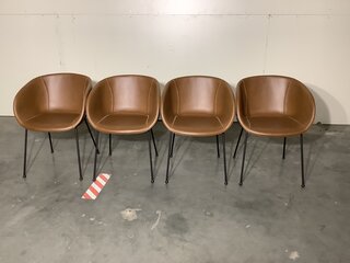 4x Eetkamerstoelen Zuiver, Feston armchair, bruin